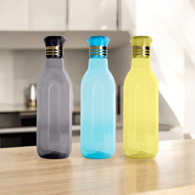 HW HomeWiz Kitchen Plastic Water Bottle I 1 Ltr | Set Of 3 Water Bottles