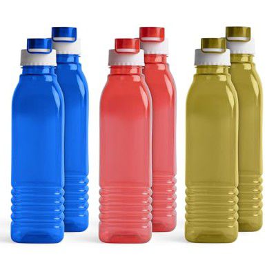 HW HomeWiz Kitchen Plastic Water Bottle I Water Bottle 1 Ltr | Set Of 6 Water Bottles