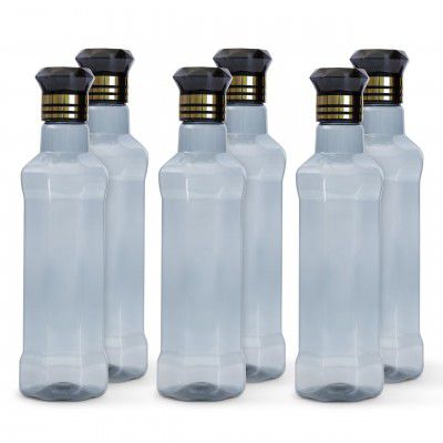 HW Kitchen Plastic Water Bottle I Water Bottle 1 Ltr | Set Of 6 Water Bottles, Blue
