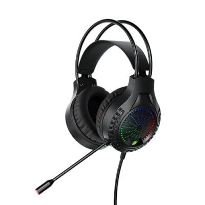 HY HYBEATS 3.5mm+USB Jack Gaming Headphone | 40mm Drivers | Over The Ear Headphone with Mic & RGB Light (Black)