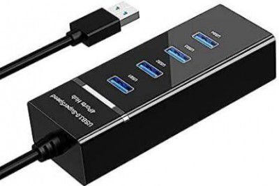 hybite 4 Port USB HUB SuperSpeed 3.0 Portable Mini-Hub USB Hub  (Black)
