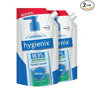 Hygienix Anti-Bacterial Handwash Refill Pack by Wipro, 750ml (Pack of 2)