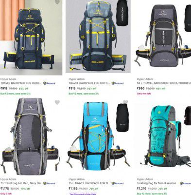 Flipkart : Up to 83% OFF - Hyper Adam Rucksacks