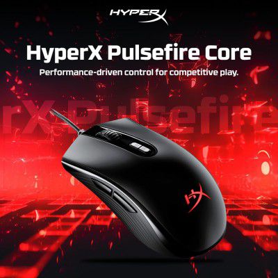 HyperX Pulsefire Core RGB USB Gaming Mouse, 24 Months Warranty - Black [4P4F8AA]