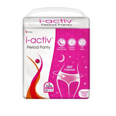 i-activ Period Panty for Women | M-L | Disposable Period Panties Women Leak Proof | Size-24 to 39"