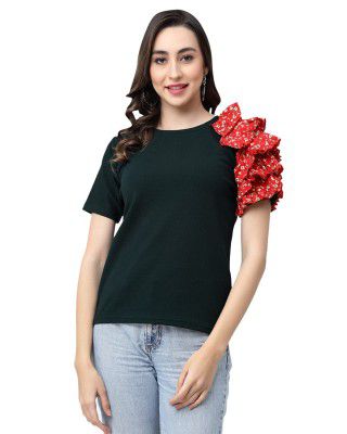 I ENTERPRISE Women's Cotton Blend Black Hip Length Top|Tops|Women Tops|Top for Women|Stylish Top