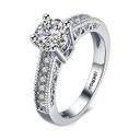 I Jewels Silver Plated Elegant CZ American Diamond Adjustable Ring For Women(FL162-1)...