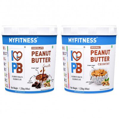 I LOVE PB Peanut Butter, Chocolate, (1250g) with I LOVE PB Peanut Butter, (1250g)