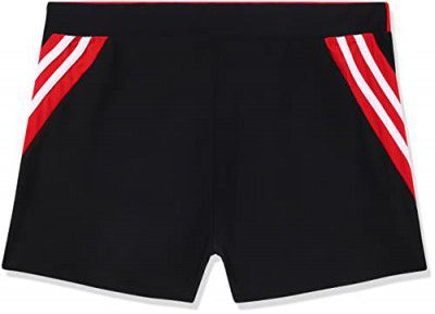 I-Swim Mens Costume Is-002 Size 4XL Black/Red with Swimming Goggles Is-506