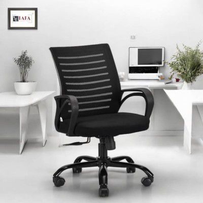 IAFA Diego Mid Back Ergonomic Office Chair with Heavy Duty Black Metal Base Mesh Office Arm Chair