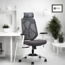 IAFA Ergolux High Back Ergonomic Office Chair with Ad Heavy Duty Metal Base Mesh Office Adjustable Arm Chair  (White, Grey, DIY(Do-It-Yourself))...