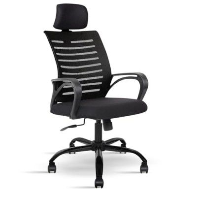 IAFA FURNITURE Diego Office Chair Multi-Adjustment Revolving Chair (Self Assembly) (High Back, Black)