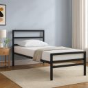 IAFA Furniture Solique Single Metal Bed | 198 x 98 (6.49 ft x 3.21 ft) | DIY Assembly | Finish Color Black...