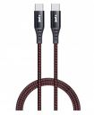 iBall 100W Type-C to Type-C Braided Charging Cable, Fast Charging 20V 5A, 1.5 m, Black + Red...