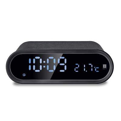 iBall Musi Home Pro Portable Digital Clock Bluetooth Speaker/Alarm/FM/Temperature Display with Wireless Charging (Black)