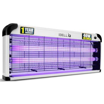 iBELL 202IK Insect Killer Machine 40W Bug Zapper with Aluminium Body & UV Bulbs, Fly Catcher for Home, Hotels & Offices, Insect Control (Grey)