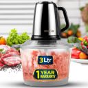iBELL 340CH Meat Grinder / Mincer, Big size - 3 Litre Glass Bowl, 450W, Stainless Steel Blades for Chopping Meat, Vegetables...