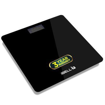 iBELL BS260M Ultra-Light Tempered Glass Backlit LCD Display Digital Personal Body Weight Weighing Scale (180 kg)