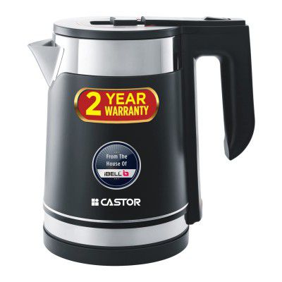 iBELL Castor EK017L Premium Electric Kettle, 1.7 Litre, Stainless Steel with Plastic Insulation