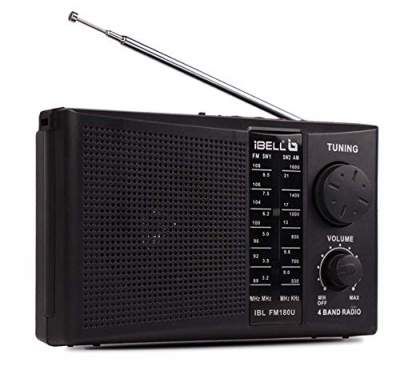 iBELL FM180U Portable FM Radio, USBSDMP3 Player & Dynamic Speaker 4 Band,Black
