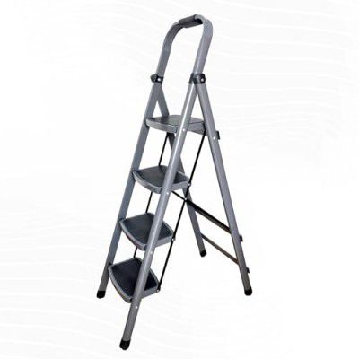 iBELL IBL T004E 4 Step Ladder - Foldable Steel Ladder with 150 kg Load Capacity, Max Height 135 cm (4.43 ft)