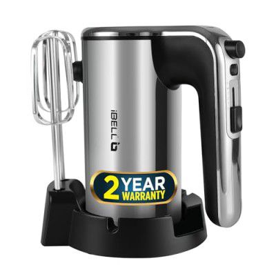iBELL WHISK400 Electric Hand Mixer, 400W, Blender With Turbo button 5 Speed Settings (silver)