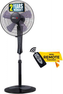iBELL WINDP10R Pedestal Fan with Remote & High Air Flow, 55W , 406 mm 5 Blade Pedestal Fan  (Remote Controlled | Black | Pack of 1)