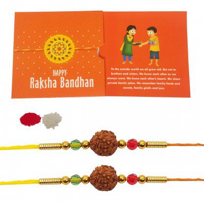iberry's Rakhi Gift Pack with Set of 2 Rudraksh Rakhi