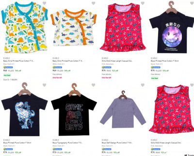 ICABLE Kids Clothing Starts ₹63 | Upto 93% Off