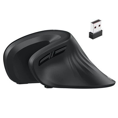 iClever Vertical Wireless Mouse, 6 Buttons with Adjustable DPI, 2.4 GHz with USB Receiver Optical Ergonomic Mouse for Laptop, Mac, PC, Desktop