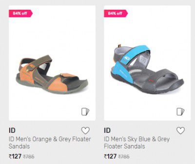 ID Men's Floater Sandals @ ₹127