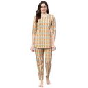 idaLia Yellow Floral Night Suit Set...
