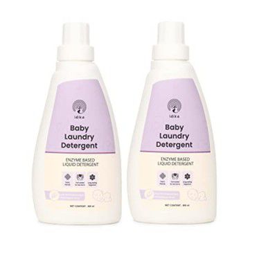 IDIKA Baby Laundry Liquid Detergent | Bio Enzymes & Plant Based Formula | Anti-Bacterial & Allergy-free hypoallergenic | Safe, Gentle & Tough Stain Removal Detergent | SLS & Paraben Free |500ml 2 pack