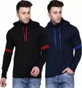IESHNE LIFESTYLE  Pack of 2 Men Solid Hooded Neck Cotton Blend Multicolor T-Shirt...