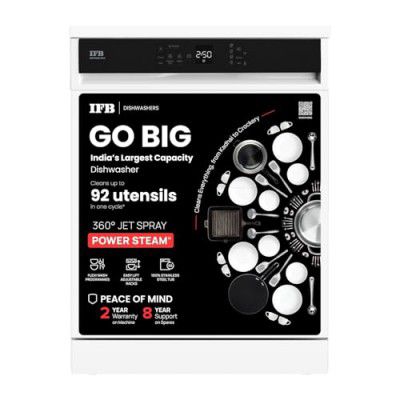 IFB 14 Place Settings Hot water wash Freestanding Dishwasher (Neptune FX14)