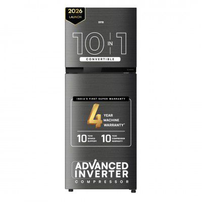 [Extra Rs.4,750 OFF] IFB 241L 2 Star 10-in-1 Convertible, Advanced Inverter Frost-Free Double Door Refrigerator (2026, IFBFF-291BYOSET, Onyx Grey)