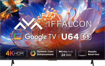 iFFALCON by TCL U64 164 cm (65 inch) Ultra HD (4K) LED Smart Google TV with 24W Dolby Audio, HDR10  (iFF65U64)