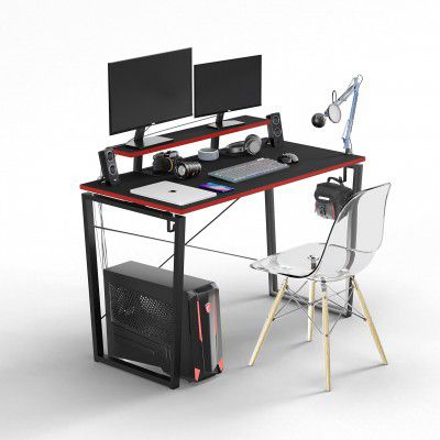 ifurno Trapeez Study Table with Monitor Riser | Ergonomic Workspace | for Home Office, Study, and Gaming Setup