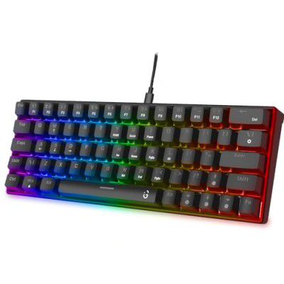 iGear Raptor 60% Wired RGB Gaming Keyboard, 23 Light Modes, 1.5m Braided Type C Detachable Cable,1 Year Warranty