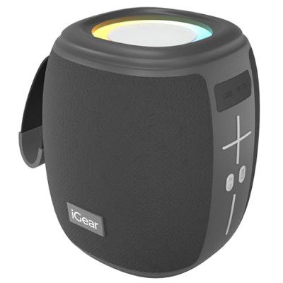 iGear Roll Plus 10W Portable Bluetooth Speaker | RGB Lights 360° Surround Sound, Party Speaker (Black)