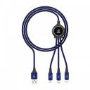 iGear Type A to Type C, Micro USB, Lightning 3.3 Feet (1M) 3-in-1 Cable (LED Indicator, Blue)...