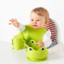 Ikea MATA Plastic Baby Eating Bowl, Spoon, Apron and Drinking Bottle (Green)...