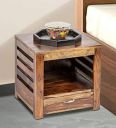 Ikiriya 100% Solid Wood End Table - Teak Finish...