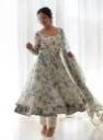 ILHASH  Printed Georgette Stitched Anarkali Gown  (White)...