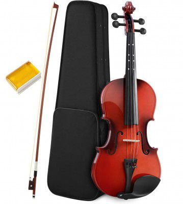 Imaginea 4/4 Violin Full Size with Bow, Rosin, Carrying Hard Case, Wood Materials, Safe and Non-Toxic, and Beautiful Musical Instrument for Beginners, Adults, Kids, and Students (Brown)