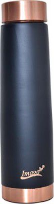 Imago Oreo Shape Black Flower Colour Pure Copper water Bottle 1000 ml (Tower Blackcop)