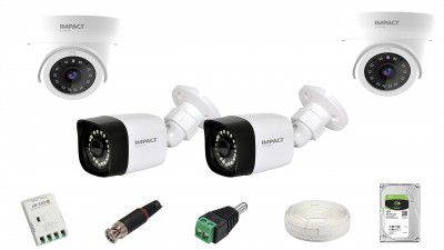 IMPACT BY HONEYWELL 2 MP CCTV Camera Kit Without DVR