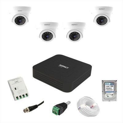 Impact by Honeywell 2 MP CCTV KIT with 4 Channel DVR I 4 Dome Cameras I 1 TB Hard Disk & Accessories I Made in India I White (I-MKIT4CH-2_HI)