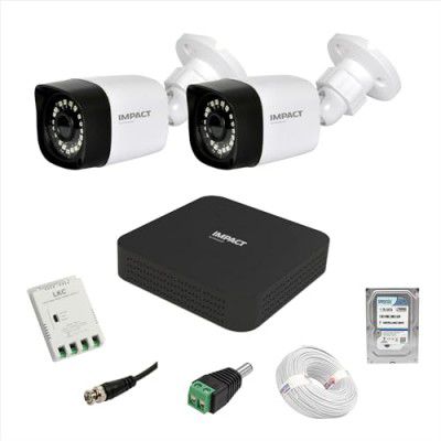 Impact by Honeywell 2 MP Wired CCTV KIT with 4 Channel DVR I 2 Bullet Cameras I 1 TB Hard Disk & Accessories I Made in India I White (I-MKIT4CH-5_HI)