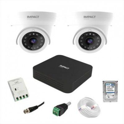 Impact by Honeywell 2MP 2 Dome CCTV Camera+4 Channel DVR+1TB HDD+90 mtrs CCTV cable Full Combo Set Security Camera  (1 TB, 4 Channel)